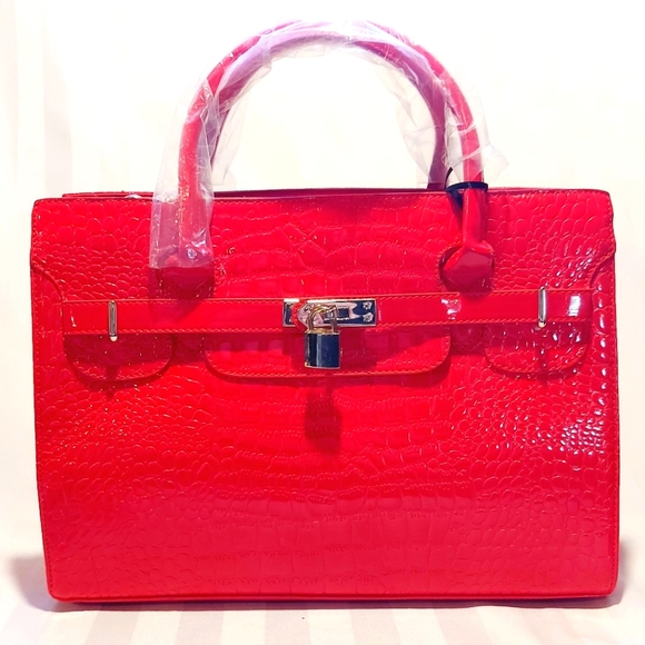 BIRKIN STYLE SATCHEL BAG NWT! - Picture 1 of 11